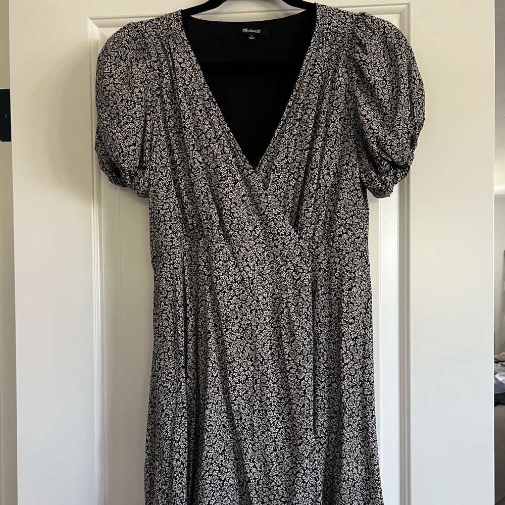Madewell Black and White Floral Dress
